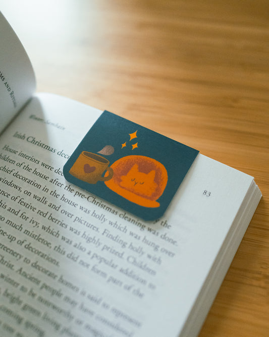 Cosy cat - Marque-page magnétique