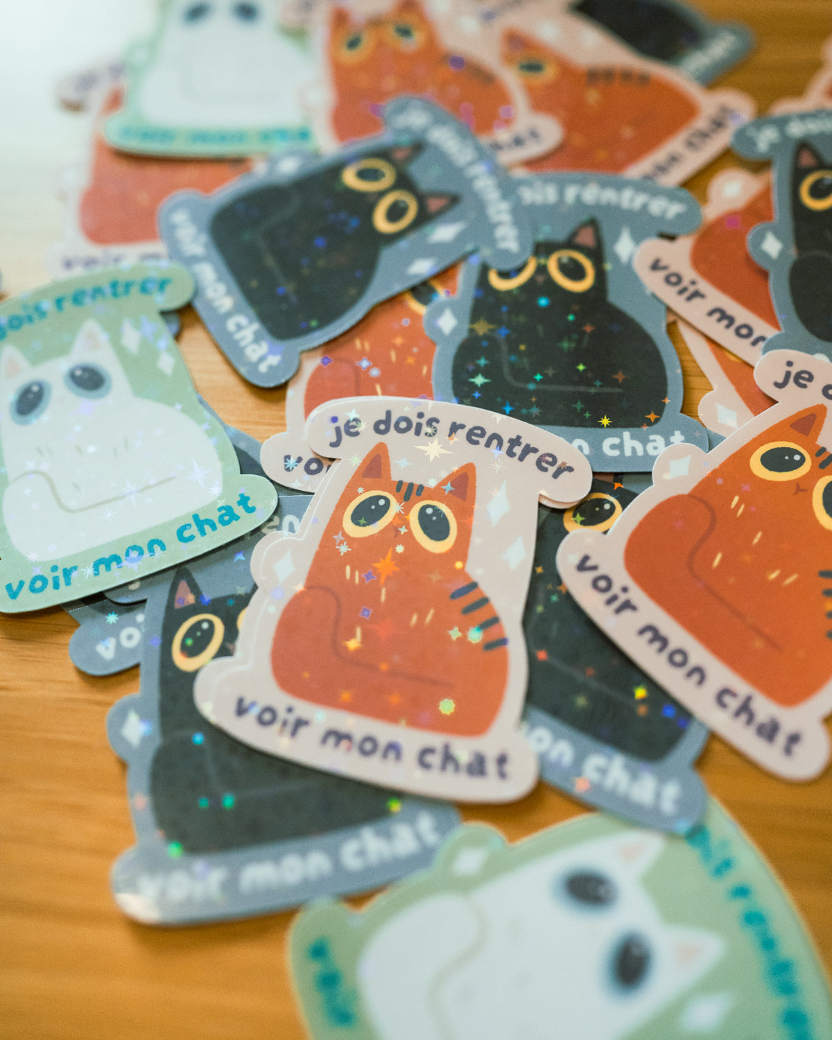 Je dois rentrer voir mon chat - Sticker scintillant