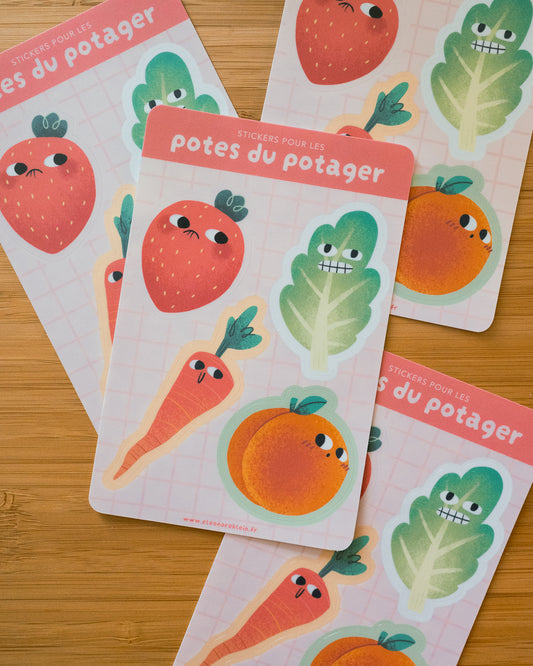 Potes du potager - Planche de stickers